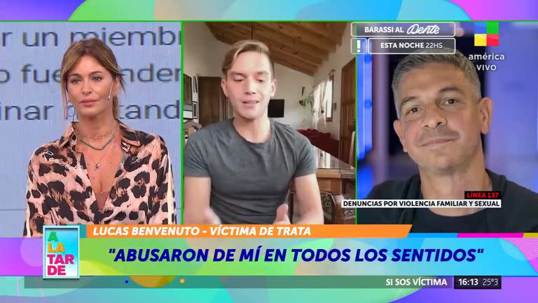 Lucas Benvenuto habló de los abusos que sufrió en el programa A la tarde (América), conducido por Karina Mazzocco