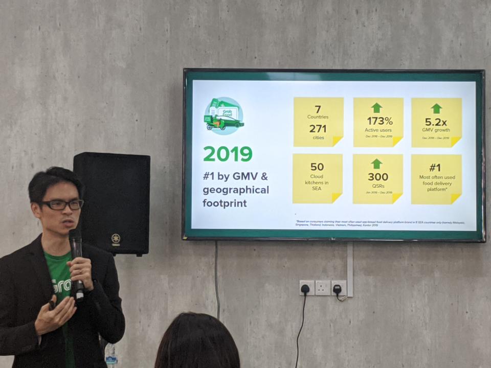 Regional head of GrabFood Lim Kell Jay at the launch event on 8 January, 2020. (PHOTO: Yahoo News Singapore)