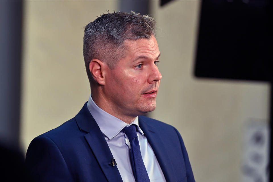 EDINBURGH, SCOTLAND - JANUARY 21: Scottish Finance Secretary Derek Mackay is interviewed in the lobby of the Scottish Parliament on the upcoming Scottish Budget, on January 21, 2020 in Edinburgh, Scotland. (Photo by Ken Jack/Getty Images)