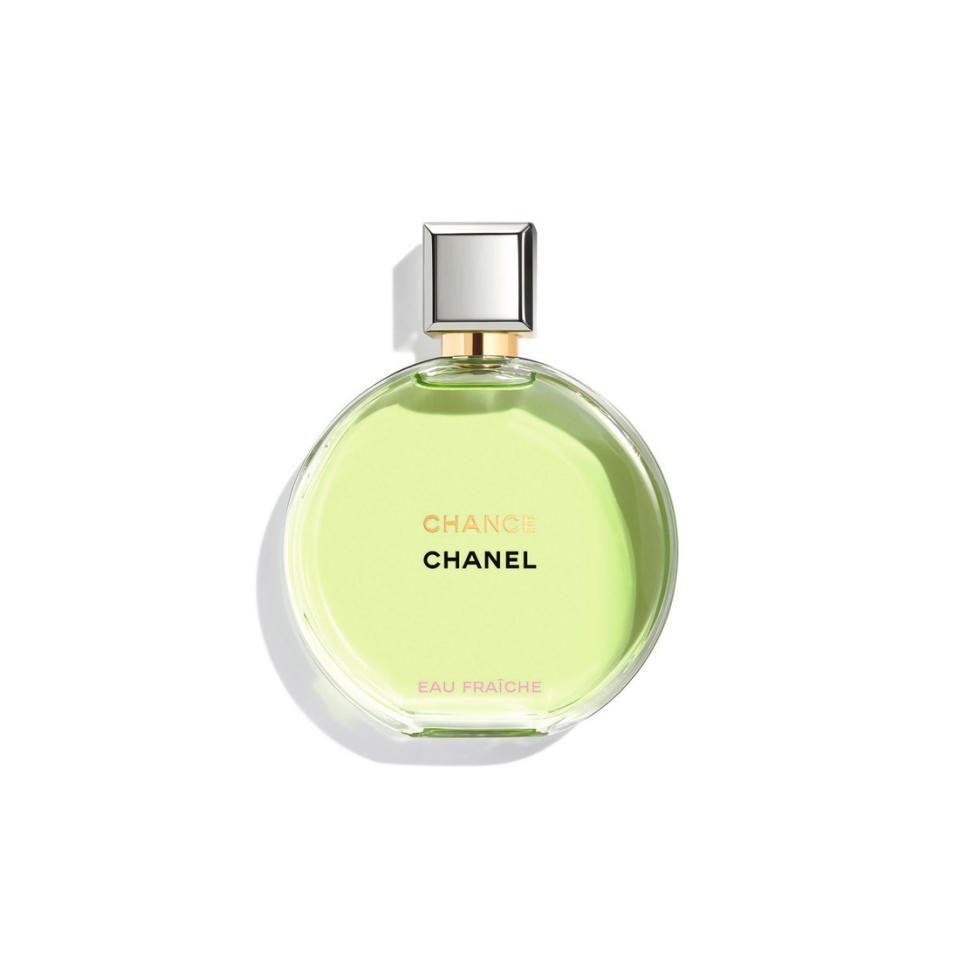 A view of a bottle of Chanel Chance Eau Fraîche