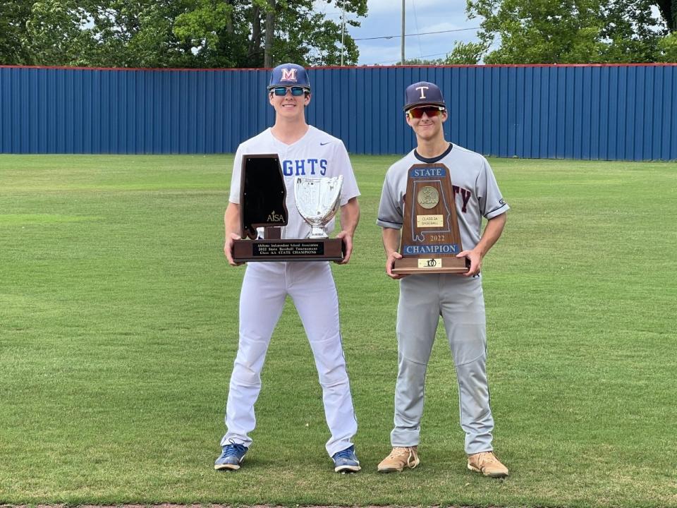 Brothers Bryant (left) and Brady Rascoll each won state championships playing baseball for Macon-East and Trinity, respectively. Bryant is a senior while Brady is a sophomore.