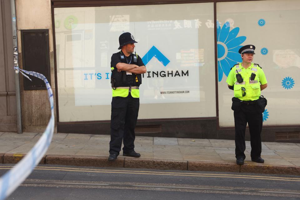 Police close off roads during the major incident in Nottingham city centre (Reuters)