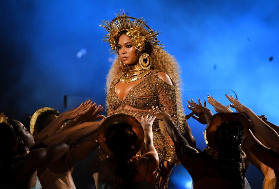 Beyonce performs during the 59th Grammy Awards in February 2017 (Getty Images)