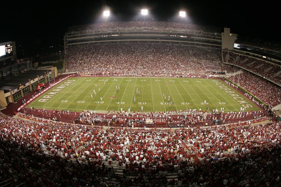 Until an exemption was passed, a new law, would have allowed patrons with additional training to bring guns into Razorback Stadium. (Getty)