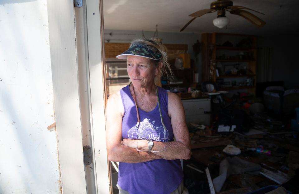 Karen DeHays, a resident of San Carlos Island near Fort Myers Beach, recounts her story of riding out Hurricane Ian in her home with her husband.