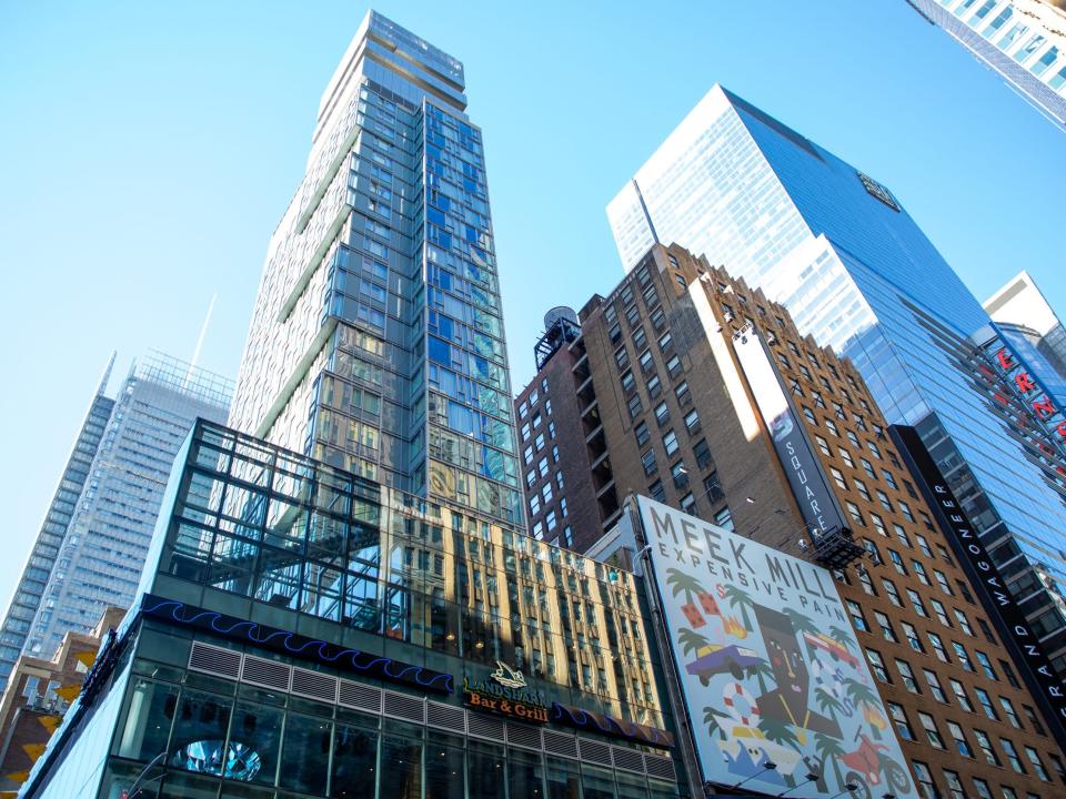 the exterior of the Margaritaville Resort Times Square building