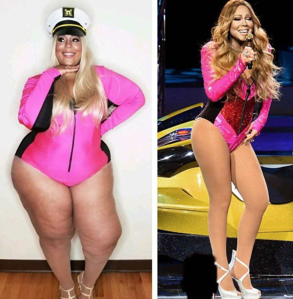 CurvyCon founder and plus-size blogger Chastity Garner Valentine took on a ‘fat Mariah Carey’ costume with all kinds of joy this Halloween. (Photo: Instagram)