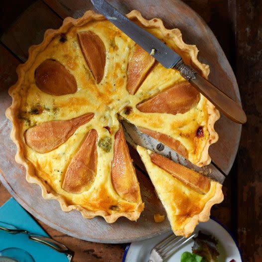 vegetarian christmas recipe stilton pear quiche