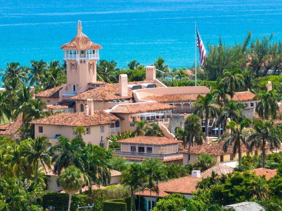 This photo shows an aerial view of former President Donald Trump's Mar-a-Lago club in Palm Beach, Fla., Aug. 31, 2022.