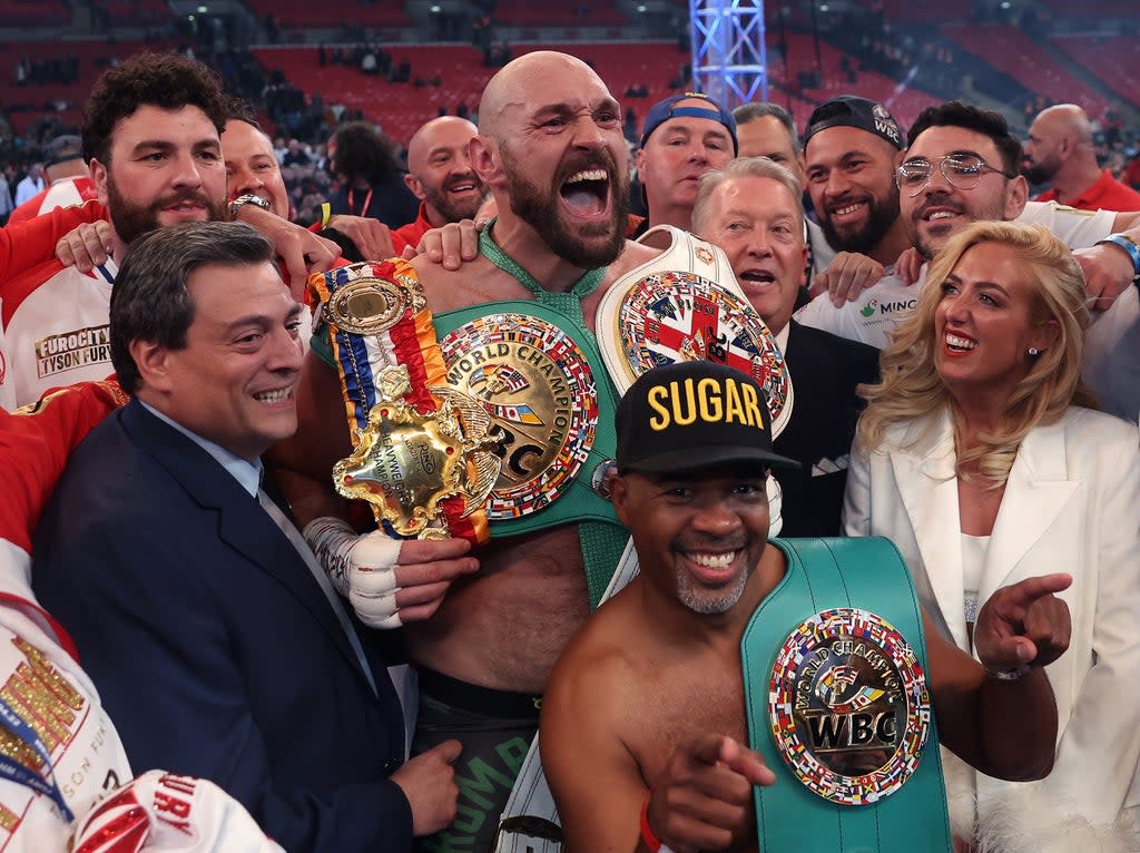 Tyson Fury remained unbeaten with a sixth round victory over Dillian Whyte  (Getty Images)