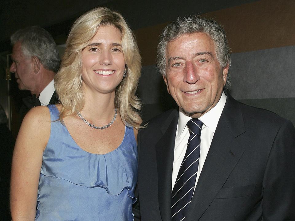 Tony Bennett and girlfreind Susan Crow at the surprise 80th birthday party for legendary musician Bobby Short, September 12, 2004 at the Rainbow Room in New York City