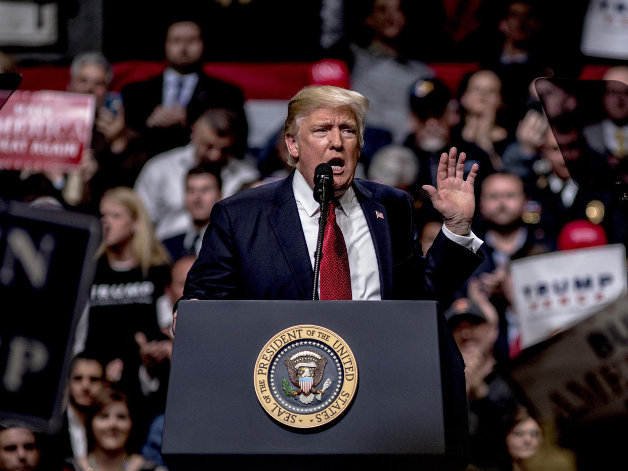 Donald Trump speaks at a rally in Nashville: Getty