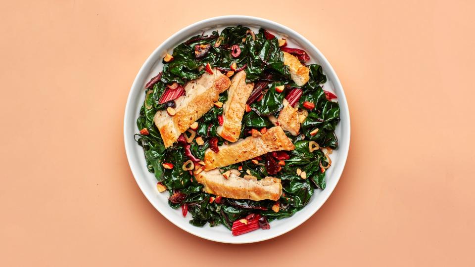 Warm Chicken and Swiss Chard Salad