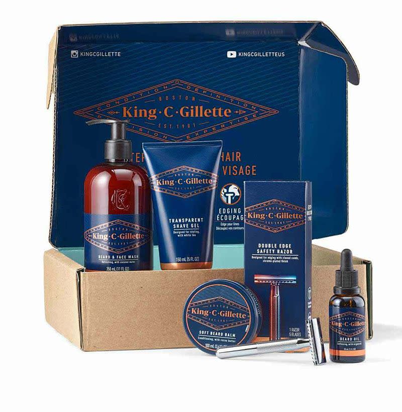 <p><a href="https://www.amazon.com/King-C-Gillette-Mens-Beard/dp/B09PLQRJ17/ref=asc_df_B09PLQRJ17/?tag=syn-yahoo-20&linkCode=df0&hvadid=564764423698&hvnetw=g&hvrand=5104824598028590693&hvdev=c&hvlocphy=9073497&hvtargid=pla-1652620919460&psc=1&ascsubtag=%5Bartid%7C10054.g.29658367%5Bsrc%7Cyahoo-us" rel="nofollow noopener" target="_blank" data-ylk="slk:Shop Now;elm:context_link;itc:0;sec:content-canvas" class="link rapid-noclick-resp">Shop Now</a></p><p>Ultimate Beard Care Kit</p><p>$40.94</p><p>amazon.com</p>