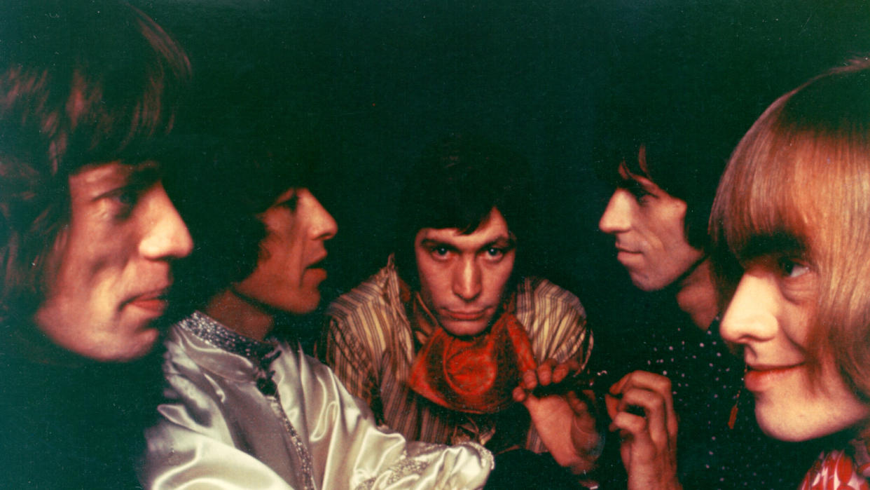  The Rolling Stones pose for a portrait in 1967 (L-R): singer Mick Jagger, bassist Bill Wyman, drummer Charlie Watts, guitairst Keith Richards, and guitarist Brian Jones. 