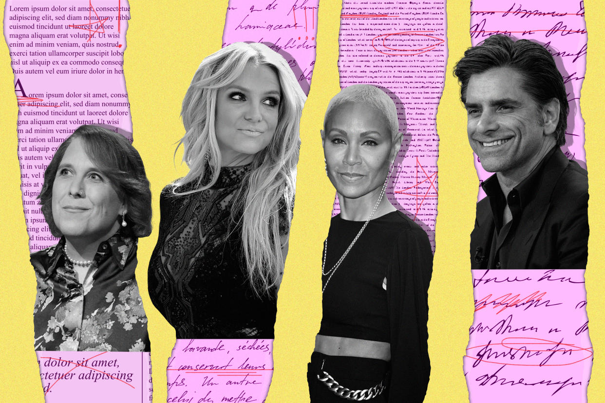 Amy Schneider, Britney Spears, Jada Pinkett Smith and John Stamos all have revealing new memoirs. (Photo illustration: Yahoo News; photo: Getty Images)
