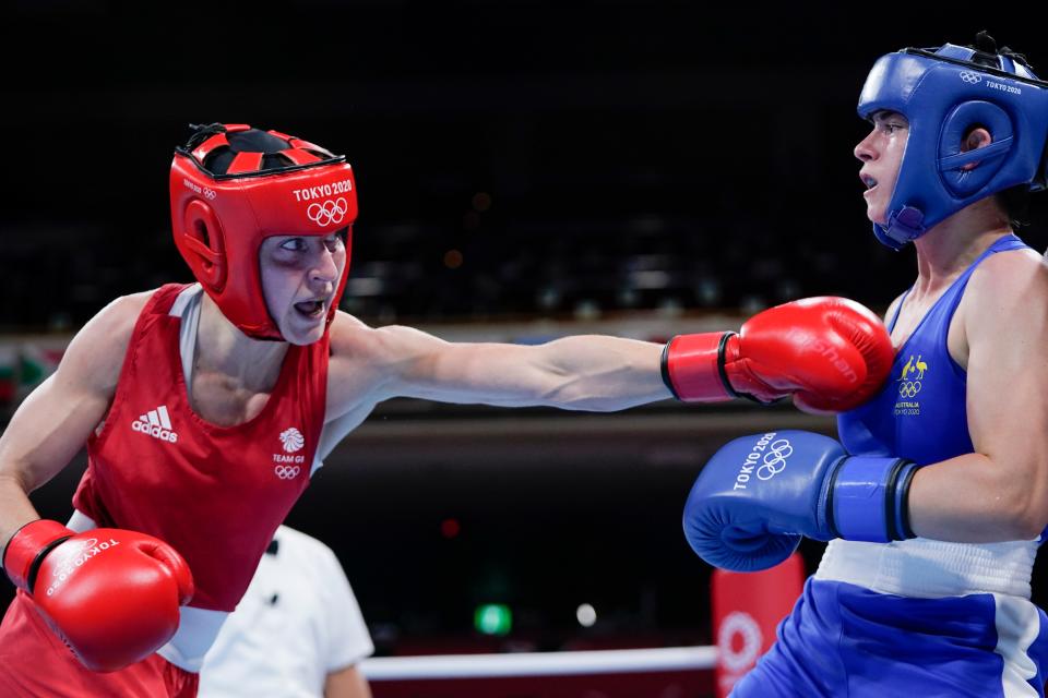 Karriss Artingstall, left, took gold home (Frank Franklin II/AP) (AP)