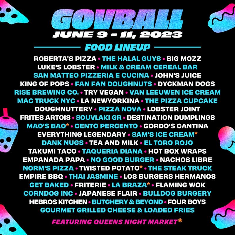 Govball Food Lineup