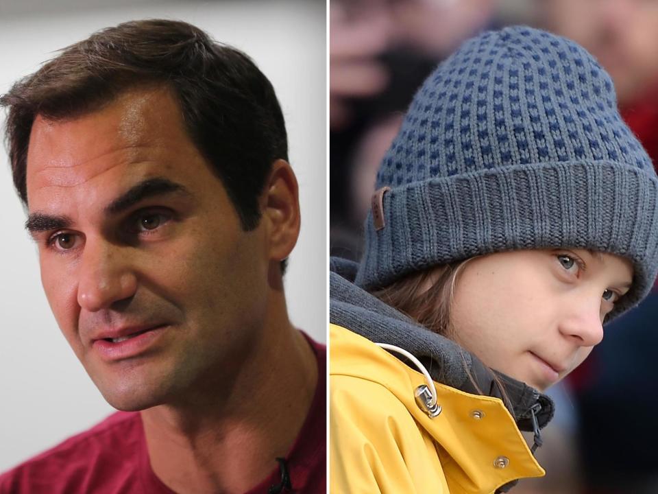 Roger Federer is under pressure from campaigners including Greta Thunberg: Getty