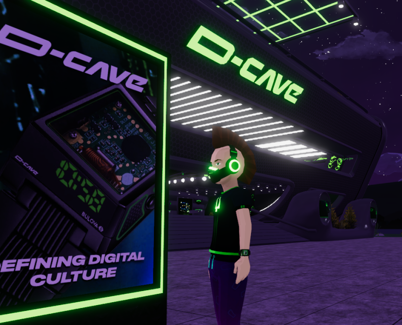 The D-Cave x Bulova store on Decentraland. - Credit: Courtesy of D-Cave