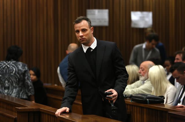 <p>ALON SKUY/AFP via Getty</p> Oscar Pistorius during his trial in South Africa on June 15, 2016