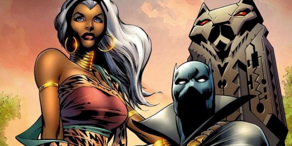 Black Panther and Storm as the Royal Couple of Wakanda.