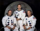 Pictured from left to right are: Neil A. Armstrong, Michael Collinsm and Edwin E. "Buzz" Aldrin