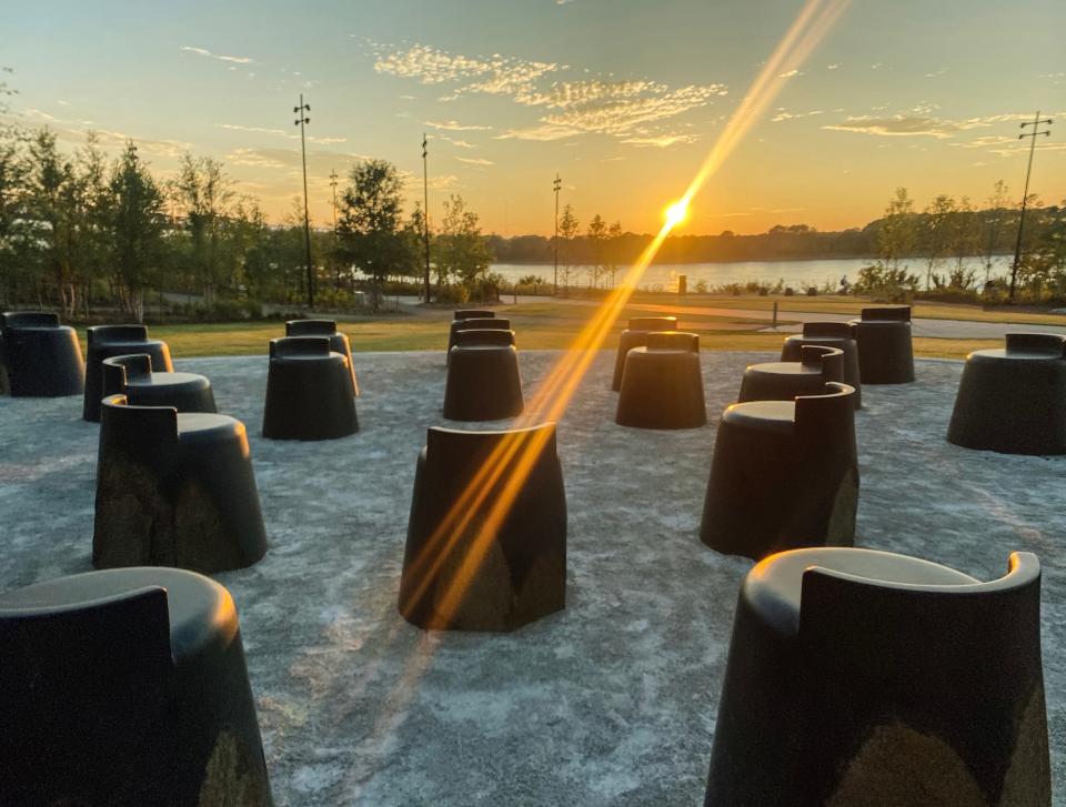 “A Monument to Listening” by Theaster Gates at Tom Lee Park in Memphis, Tenn. Photographed September 2, 2023.