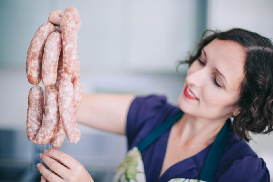 PICTURED is Chrissy Flanagan, the owner of the sausage factory