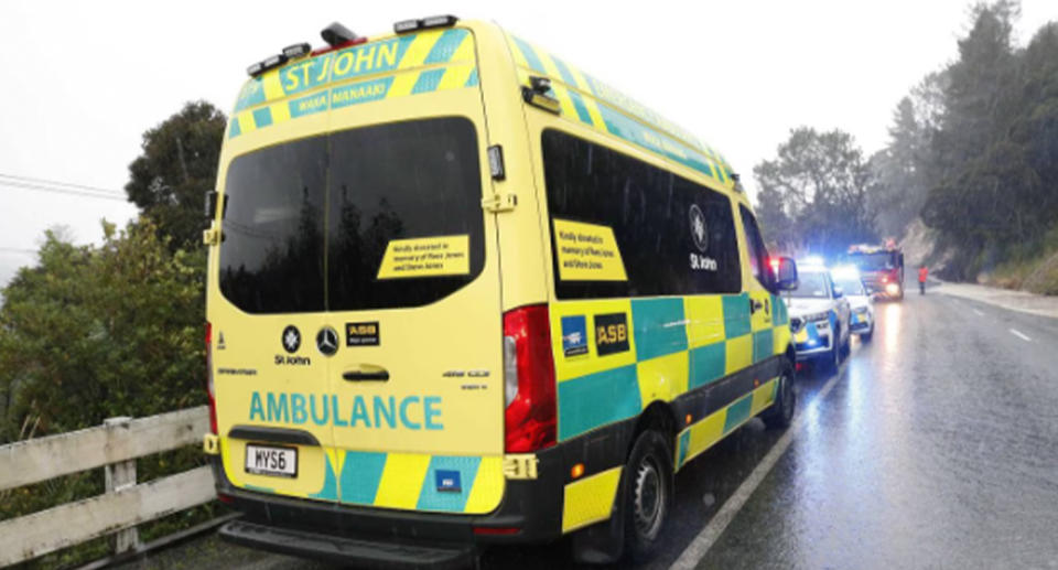 Emergency services at Abbey Caves on Tuesday.