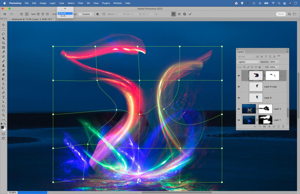 Canon Painting With Light - warping layer