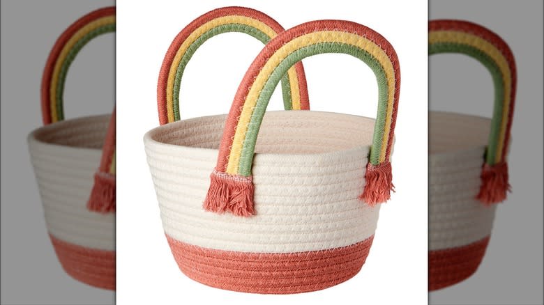 multi colored rope easter basket