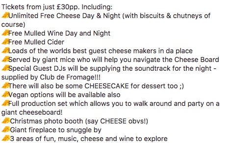 Attendees took to Twitter to claim that promises of "areas of fun, music, cheese" had been broken - Credit: The Giant Cheeseboard's Facebook event/Facebook