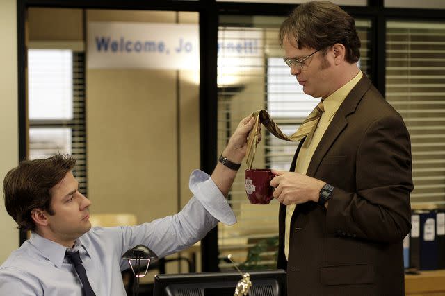 <p>Byron Cohen/NBC/NBCU Photo Bank</p> John Krasinski and Rainn Wilson on 'The Office'
