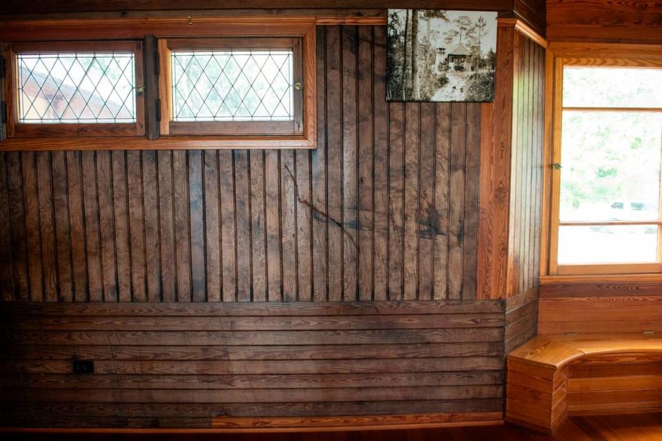 A section of wall at Bon Silene, also called the Charnley-Norwood house after it’s former occupants, in Ocean Springs on Wednesday, Oct. 4, 2023. After Hurricane Katrina, this section of wall was found several feet from its original spot and was preserved until the home could be renovated and the section reinstalled.