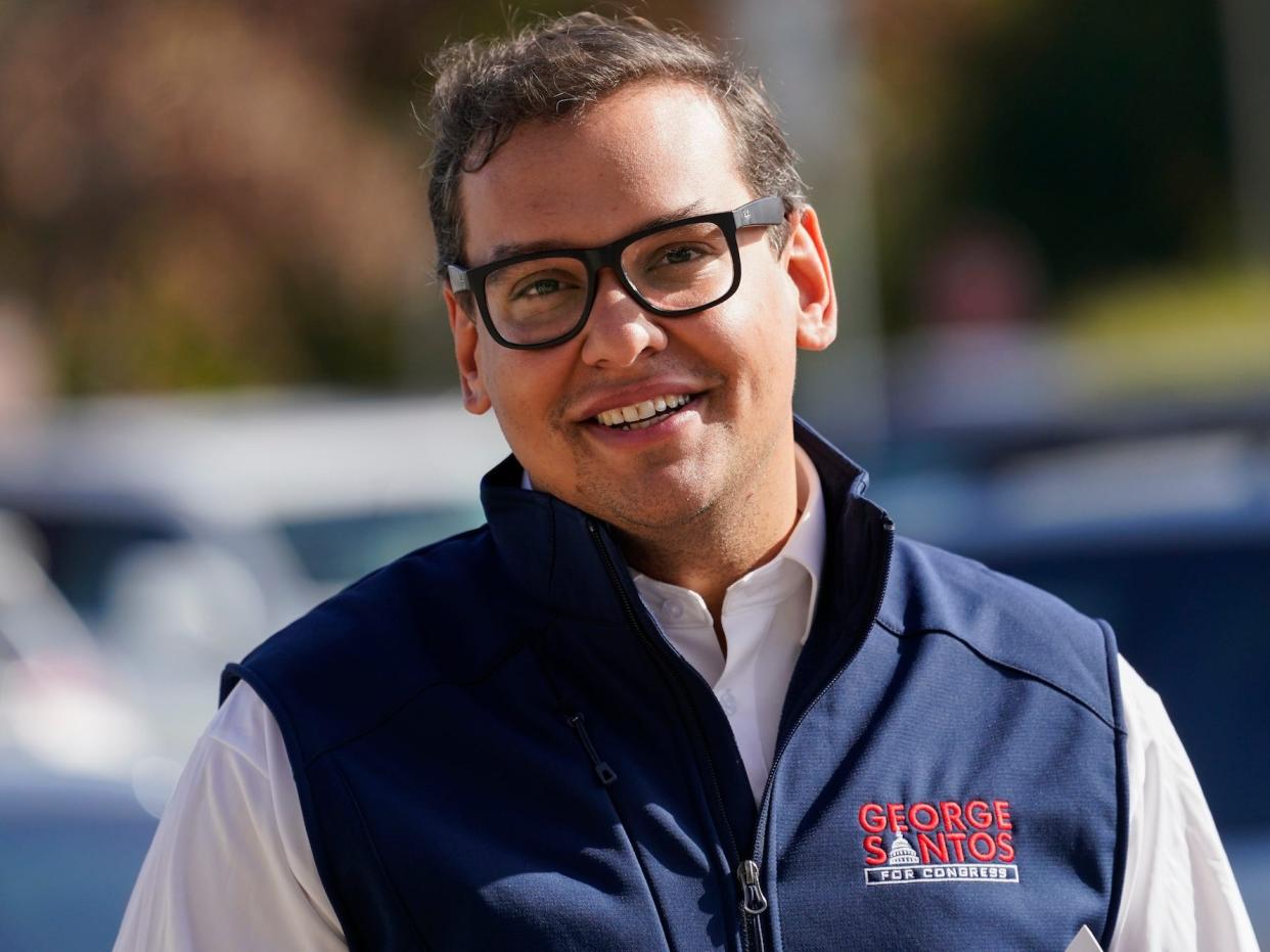 George Santos, congressman-elect for New York’s 3rd congressional district, outside a grocery store in Glen Cove, NY on November 5, 2022.