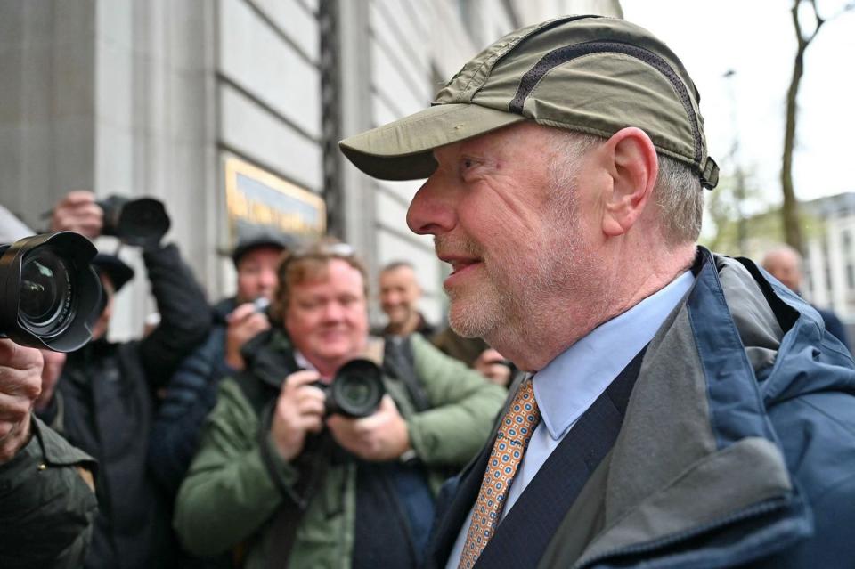 Former subpostmaster Alan Bates arrives to attend the Post Office Horizon IT Inquiry in central London on Tuesday (AFP via Getty Images)