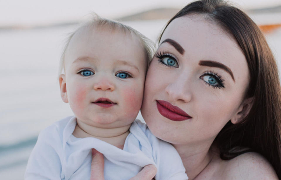 Now 22, Albany's Iris Doyle, pictured with baby Oliver, said the surprise pregnancy saved her life. Source: Australscope