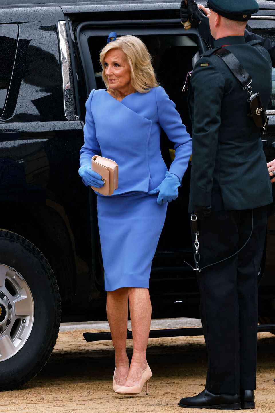 us first lady jill biden arrives at westminster abbey in central london on may 6, 2023, ahead of the coronations of britains king charles iii and britains camilla, queen consort the set piece coronation is the first in britain in 70 years, and only the second in history to be televised charles will be the 40th reigning monarch to be crowned at the central london church since king william i in 1066 outside the uk, he is also king of 14 other commonwealth countries, including australia, canada and new zealand camilla, his second wife, will be crowned queen alongside him, and be known as queen camilla after the ceremony photo by odd andersen afp photo by odd andersenafp via getty images