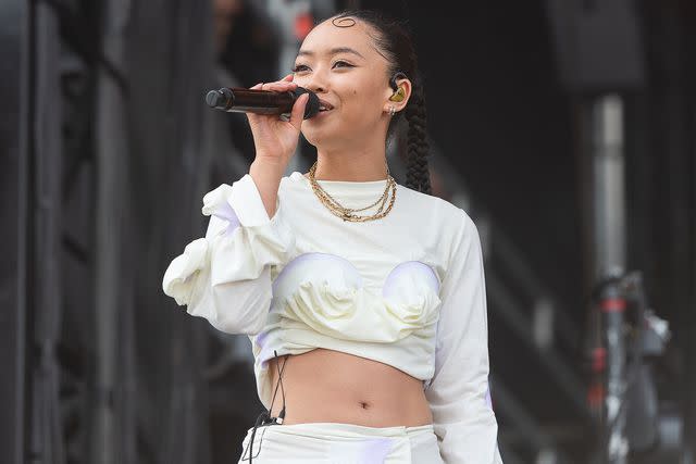 <p>Joseph Okpako/WireImage</p> Griff performs at BBC Radio 1’s Big Weekend 2024 on May 25, 2024