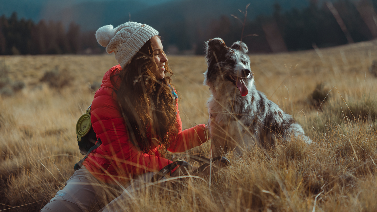 girl and a dog