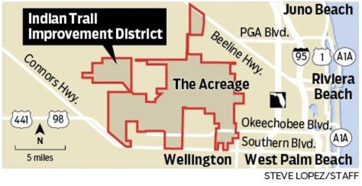 The Indian Trail Improvement District governs a large swath of the county, overseeing roads, drainage and parks.