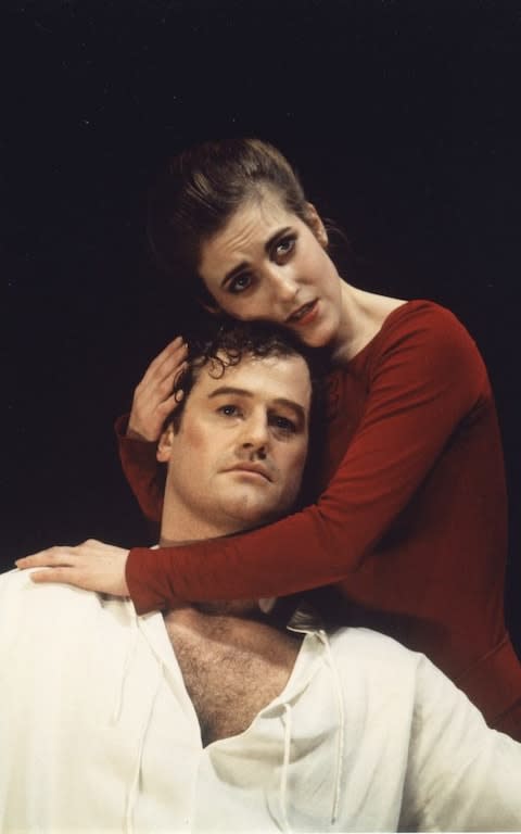 Sylvestra le Touzel as Lady Percy with Owen Teale as Hotspur in the 1991 production of The First Part of Henry IV at the RSC - Credit: Reg Wilson/RSC/Reg Wilson/RSC