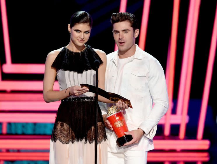 Alexandra Daddario and Zac Efron. 