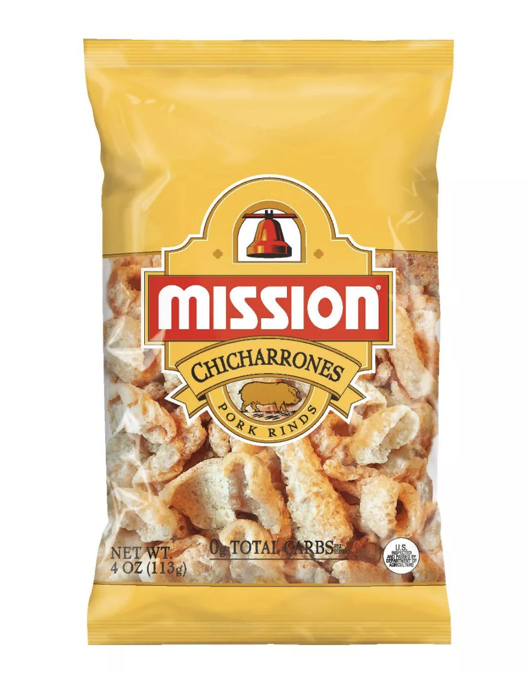 a bag of mission pork skins