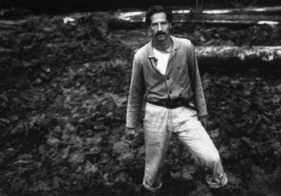 BURDEN OF DREAMS, documentary subject Werner Herzog while filming FITZCARRALDO, 1982