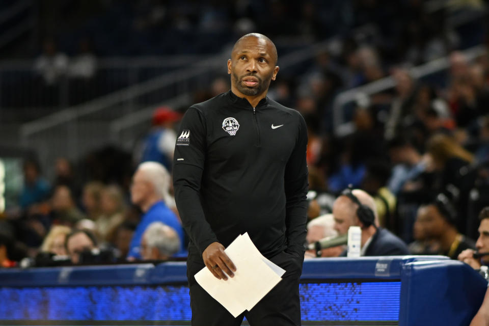 Former Chicago Sky head coach and general manager James Wade during a game against the Washington Mystics on May 26, 2023, at Wintrust Arena in Chicago. (Quinn Harris/Getty Images)