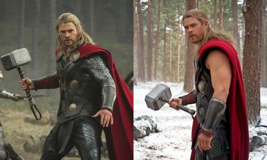 Avengers 2' Costume Tweaks: Thor Loses the Sleeves and Captain America Just  Wants to Pee