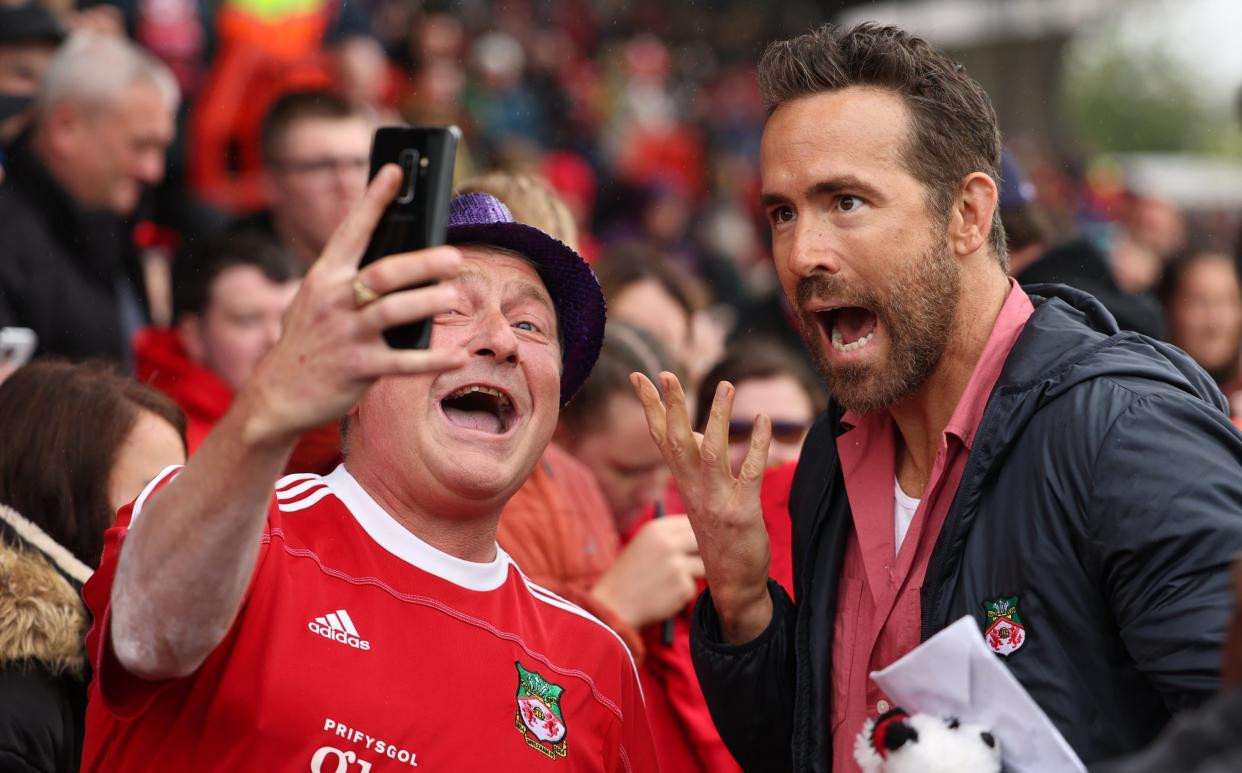 Ryan Reynolds greets fans in Wrexham in August