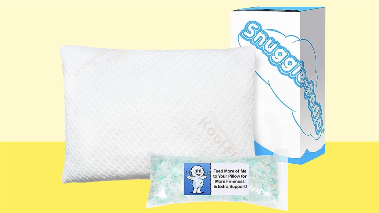 Snuggle-Pedic Adjustable Shredded Memory Foam Pillow with Cooling Bamboo Cover